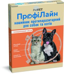 Ошейник "Профилайн" антиблошиный для собак и кошек (оранжевый), 35 см
