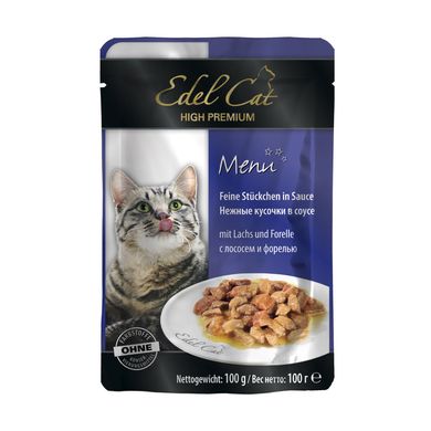 Влажный корм для кошек Edel Cat pouch 100 г (лосось и форель в соусе)