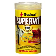 Сухий корм для акваріумних риб Tropical в пластівцях «Supervit» 100 мл (для всіх акваріумних риб), для аквариумних