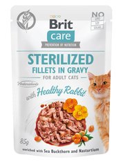 Brit Care Cat pouch 85g филе в соусе кролик для стерилизованных котов