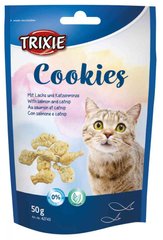 Печенье для кошек Trixie "Cookies" с лососем и кошачей/мятой, 50 г