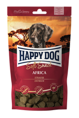 Ласощі м'які Happy Dog Soft Snack Africa для собак середніх та великих порід з чутливим травленням,
зі страусом, 100 г