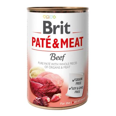 Влажный корм для собак Brit Pate & Meat Beef 400 г (говядина и индейка)