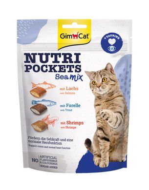 Вітамінні ласощі для котів GimCat Nutri Pockets Морський мікс 150 г