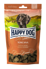 Лакомства мягкие Happy Dog Soft Snack Toscana для собак средних и крупных пород с уткой и лососем, 100 г