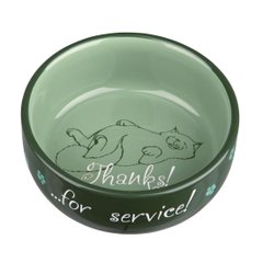 Миска керамічна Trixie «Thanks for Service» 300 мл / 11 см (зелена, коричнева, фіолетова, кремова)