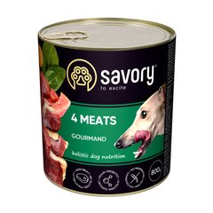 Вологий корм для дорослих собак Savory з чотирма видами м'яса, 800 г