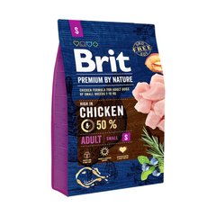 Сухий корм для дорослих собак дрібних порід (вагою до 10 кг) Brit Premium Adult S 3 кг (курка)
