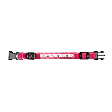 Ошейник Trixie полиэстеровый светящийся USB «Flash» M-L 40-50 см / 25 мм (красный)