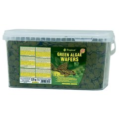 Сухой корм для аквариумных рыб Tropical в пластинках «Green Algae Wafers» 5 л (для травоядных донных рыб), для аквариумних