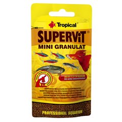 Сухий корм для акваріумних риб Tropical в гранулах «Supervit Mini Granulat» 10 г (для всіх акваріумних риб), для аквариумних