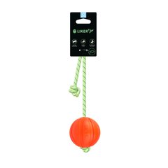 LIKER Lumi 7 - Мячик для собак мелких и средних пород со шнуром, который светится в темноте