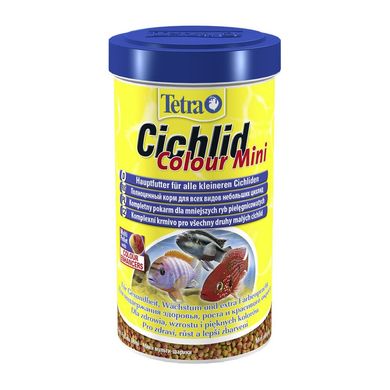 Сухой корм для аквариумных рыб Tetra в гранулах «Cichlid Colour Mini» 500 л (для всех цихлид), для аквариумних