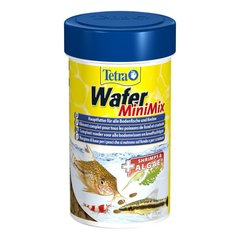 Сухий корм для акваріумних риб Tetra в пластинках «Wafer Mini Mix» 100 мл (для донних риб), для аквариумних