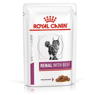 Вологий корм Royal Canin Renal при хронічній нирковій недостатності у кішок, яловичина, 85 г