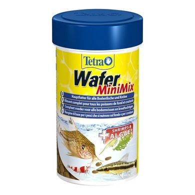 Сухий корм для акваріумних риб Tetra в пластинках «Wafer Mini Mix» 100 мл (для донних риб), для аквариумних