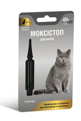 Антигельминтный препарат ProVET Моксистоп для котов 4-10 кг, (1 пипетка*1.0мл)
