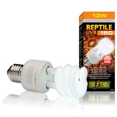 Компактна люмінесцентна лампа Exo Terra «Reptile UVB 150» для опромінення променями УФ-В спектра 13 W, E27 (для опромінення)