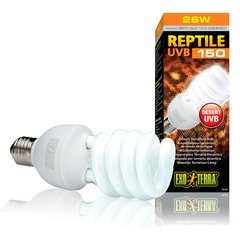 Компактна люмінесцентна лампа Exo Terra «Reptile UVB 150» для опромінення променями УФ-В спектра 26 W, E27 (для опромінення)