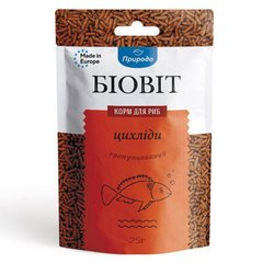 Сухий корм для акваріумних риб Природа в паличках Біовіт «Цихліди» 25 г (для м'ясоїдних цихлід), для аквариумних