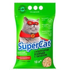 Древесный наполнитель Super Cat с ароматом лаванды для кошачьих туалетов 3 кг