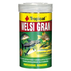 Сухий корм для акваріумних риб Tropical в гранулах «Welsi Gran» 100 мл (для донних риб), для аквариумних