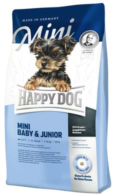 Сухий корм Happy Dog Mini Baby & Junior для цуценят дрібних порід, від 4 до 12 тижнів, зі смаком птиці, 4 кг