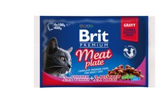 Brit Premium Cat MEAT PLATE - м'ясна тарілка - набір вологих кормів для котів (4 шт. х 100 г)