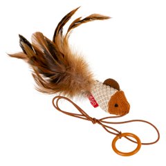 Игрушка для котов Дразнилка-рыбка на палец GiGwi Teaser, перо, текстиль, 7 см