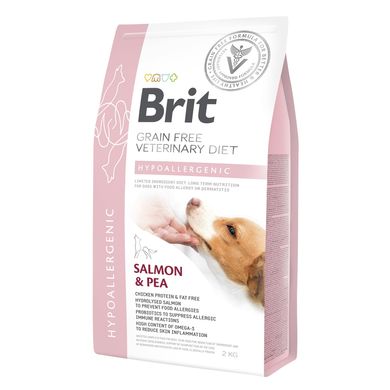Brit GF VetDiets Dog Hypoallergenic 2 кг при алергії з лососем, горохом і гречкою