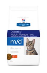 Сухой корм Hill's Prescription Diet Feline m/d Diabetes/Weight Management для кошек, с курицей, 1,5 кг