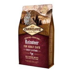 Сухой корм для активных кошек Carnilove Cat Raindeer - Energy & Outdoor 2 кг (оленина и кабан)