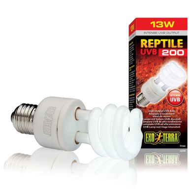 Компактная люминесцентная лампа Exo Terra «Reptile UVB 200» для облучения лучами УФ-В спектра 13 W, E27 (для облучения)