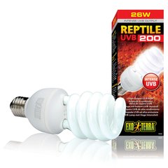 Компактна люмінесцентна лампа Exo Terra «Reptile UVB 200» для опромінення променями УФ-В спектра 26 W, E27 (для опромінення)