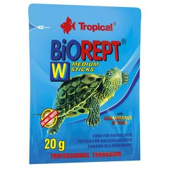 Сухий корм для водоплавних черепах Tropical в паличках «Biorept W» 20 г