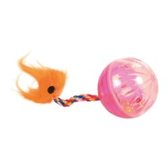 Игрушка для кошек Trixie Мяч с погремушкой и хвостом d:4 см, набор 2 шт. (пластик, цвета в ассортименте)