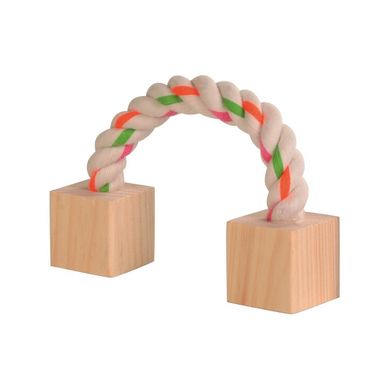 Игрушка для грызунов Trixie Канат с деревянными блоками 20 см