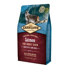 Сухий корм для котів з чутливим травленням Carnilove Cat Salmon - Sensitive & Long Hair 2 кг (лосось)