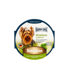 Вологий корм Happy Dog NaturLine для дорослих собак до 10 кг з чутливим травленням, з ягням, 85 г