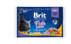 Brit Premium Cat pouch 4шт х 100g рыбная тарелка
