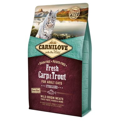 Сухой корм для стерилизованных кошек Carnilove Fresh Carp & Trout 2 кг (рыба)