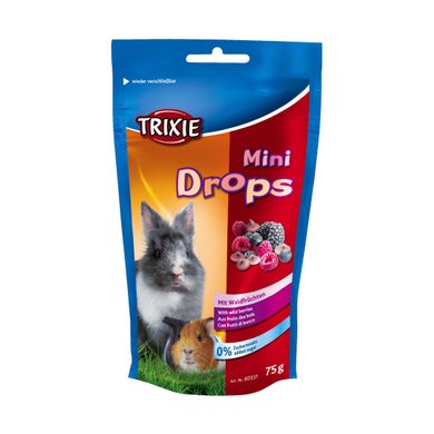 Лакомство для кроликов и морских свинок Trixie «Mini Drops» 75 г (ягоды)