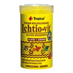 Сухий корм для акваріумних риб Tropical в пластівцях «Ichtio-Vit» 100 мл (для всіх акваріумних риб), для аквариумних