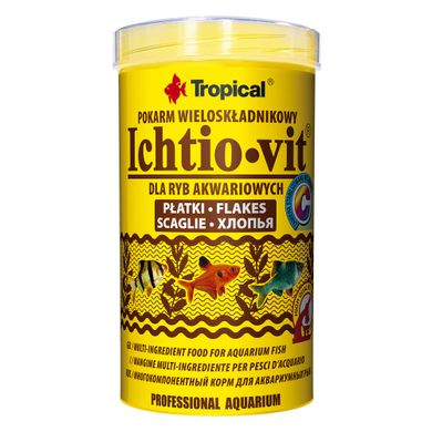Сухий корм для акваріумних риб Tropical в пластівцях «Ichtio-Vit» 500 мл (для всіх акваріумних риб), для аквариумних