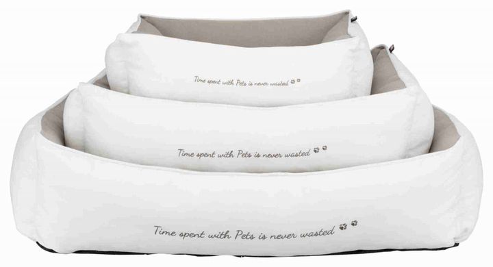 Лежак Trixie "Pet's Home", 60*50 cm, белый/бежевый, с сердечком, вельвет