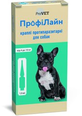 Капли на холку"Профилайн"4кг-10кг 1уп.(4 пипетки*1,0мл) для собак(инсектоакарицид)
