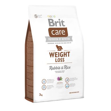 Сухой корм для собак с лишним весом Brit Care Weight Loss Rabbit & Rice 3 кг (кролик и рис)