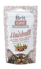 Функциональные лакомства Brit Care Hairball с уткой для котов, 50г