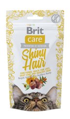 Функциональные лакомства Brit Care Shiny Hair с лососем для котов, 50г
