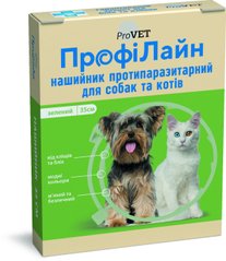 Ошейник "Профилайн" антиблошиный для собак и кошек (зеленый), 35 см